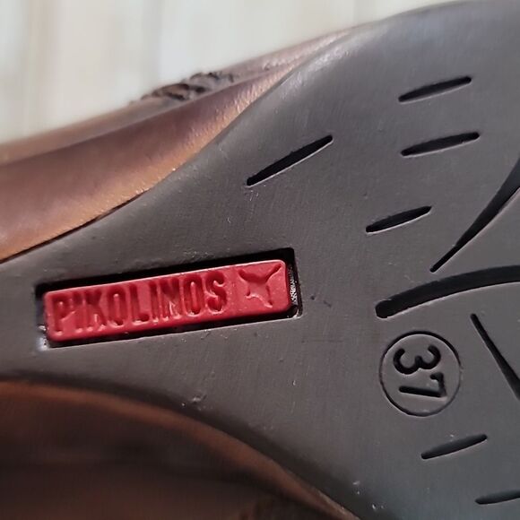 Pikolinos Ginebra‎ Dark Tan Slouchy Side Zip Boots Small Wedge Heel 37 6½ - 7 - Picture 6 of 10